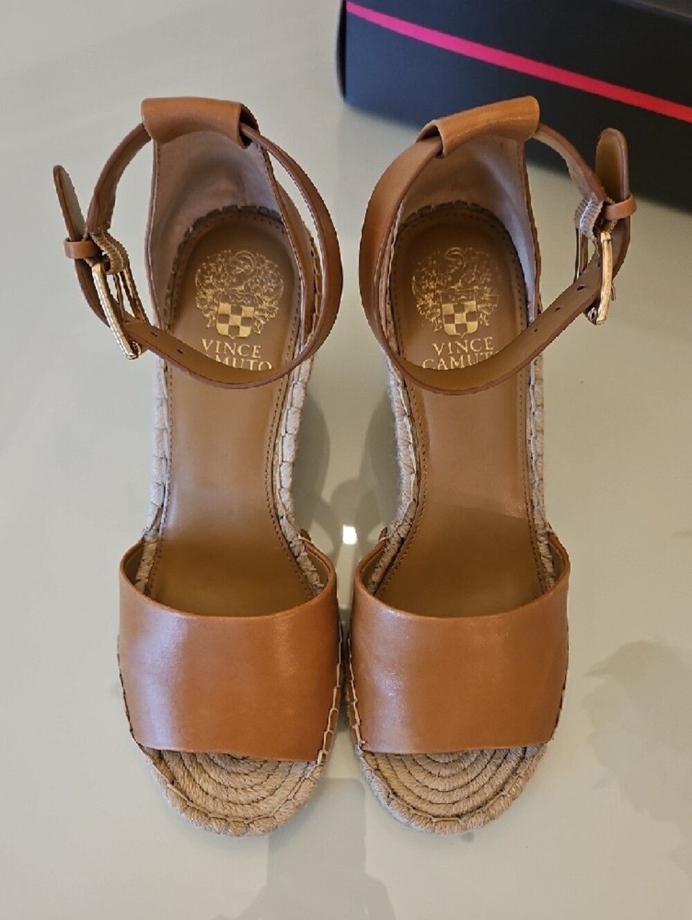 Vince Camuto Tan Leera Espadrille Wedge Sandals